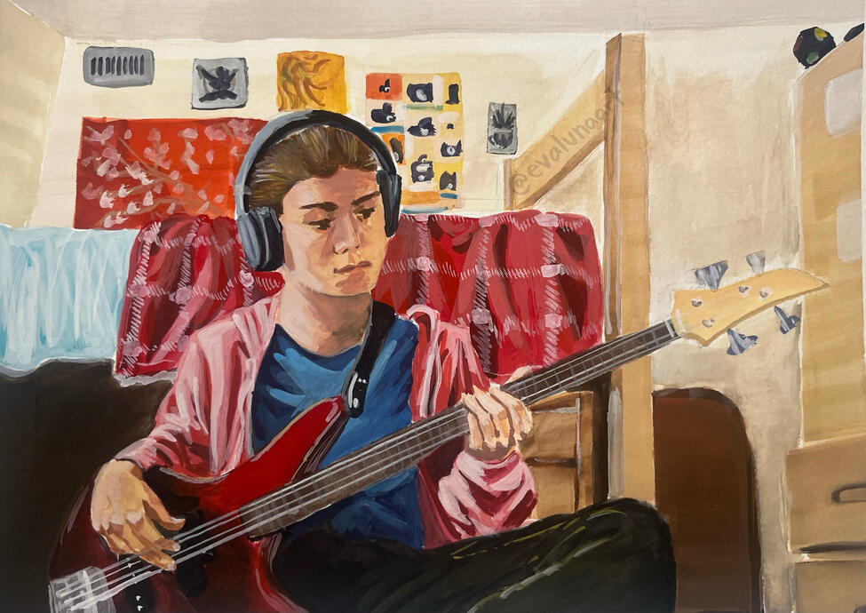 Gouache Self Portrait #2